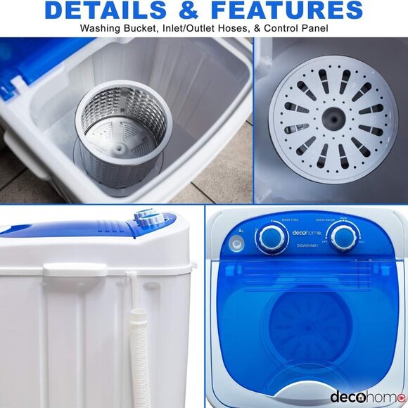 New In Box Portable Washing Machine for Apartment, Dorm 8.8lb capacity Deco Home - Picture 1 of 8